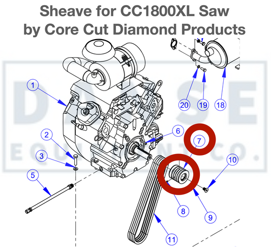 6044008 Sheave for CC1800 XL by Core Cut Diamond Products