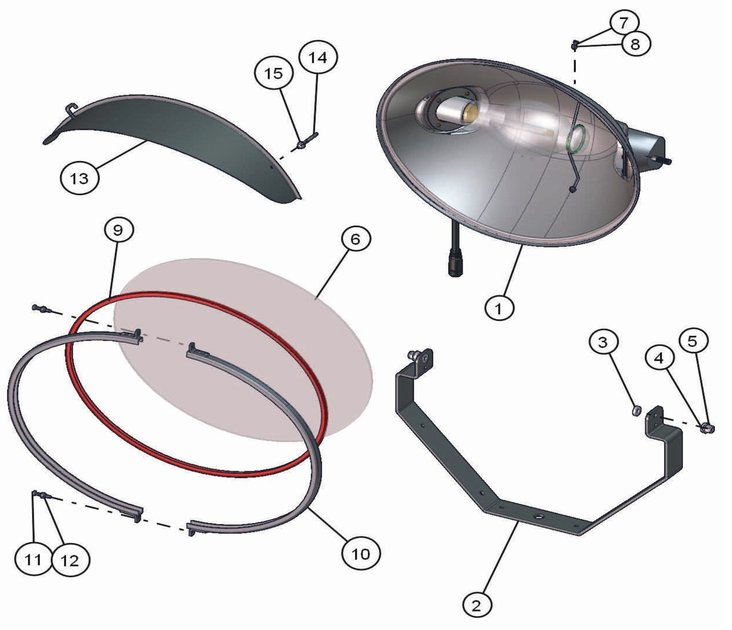 Shed-Lite PAL 4000 GP SHO 1000 Lamp Fixture Assembly Parts By Allmand