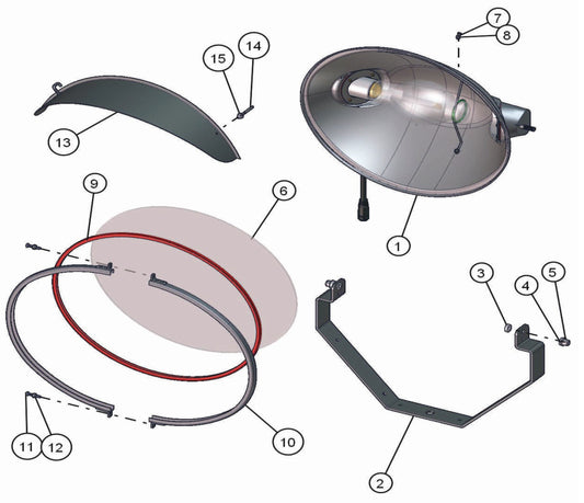 Shed-Lite PAL 4000 GP SHO 1000 Lamp Fixture Assembly Parts By Allmand