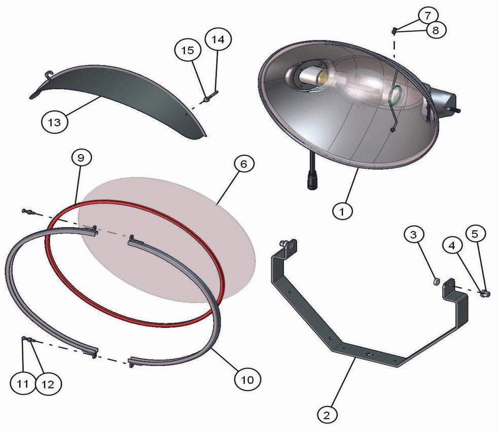 Shed-Lite PAL 4000 GP SHO 1000 Lamp Fixture Assembly Parts By Allmand