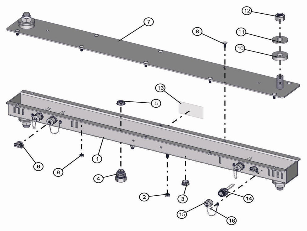 Shed-Lite PAL 4000 GP Light Bar Assembly Parts By Allmand