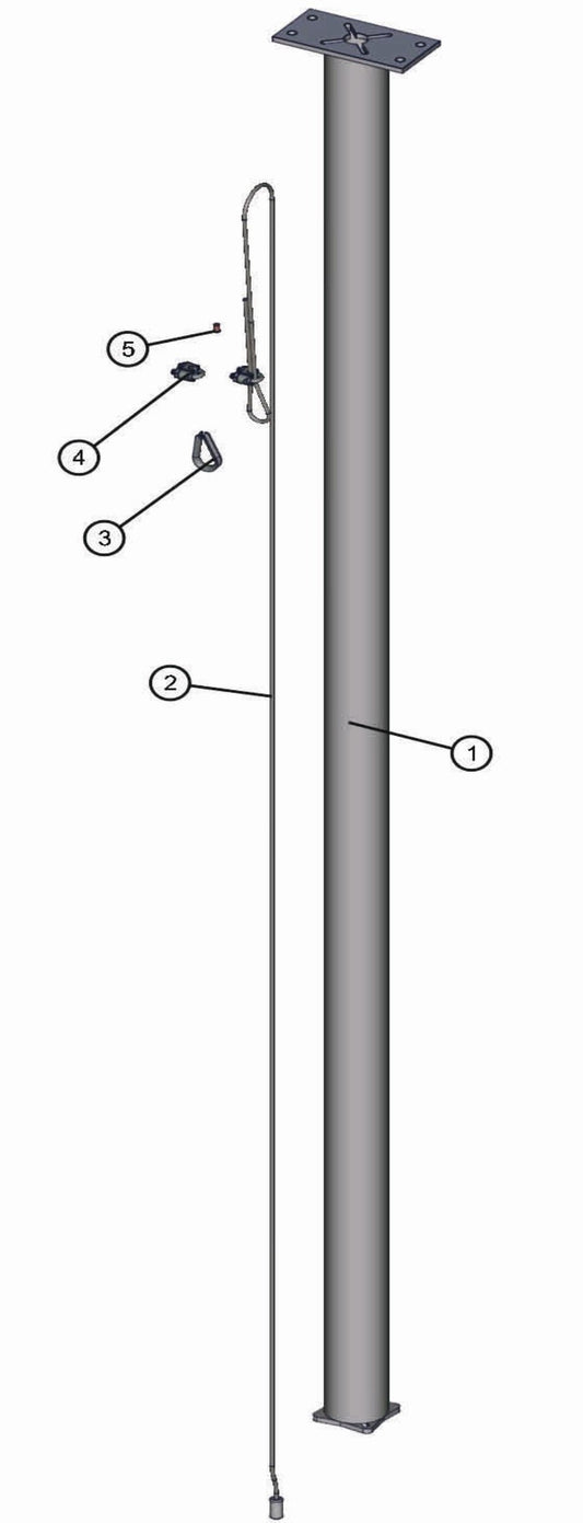 Shed-Lite PAL 4000 GP 2 5/8 Round Tower Section Assembly Parts By Allmand