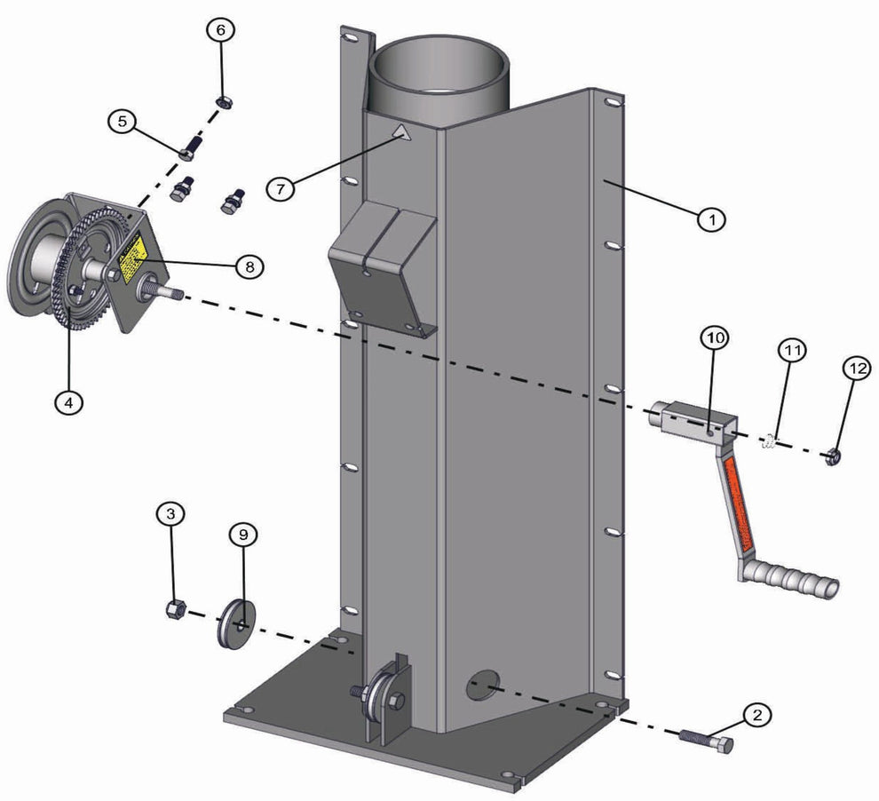 Shed-Lite PAL 4000 GP Tower Support Base Assembly Parts By Allmand
