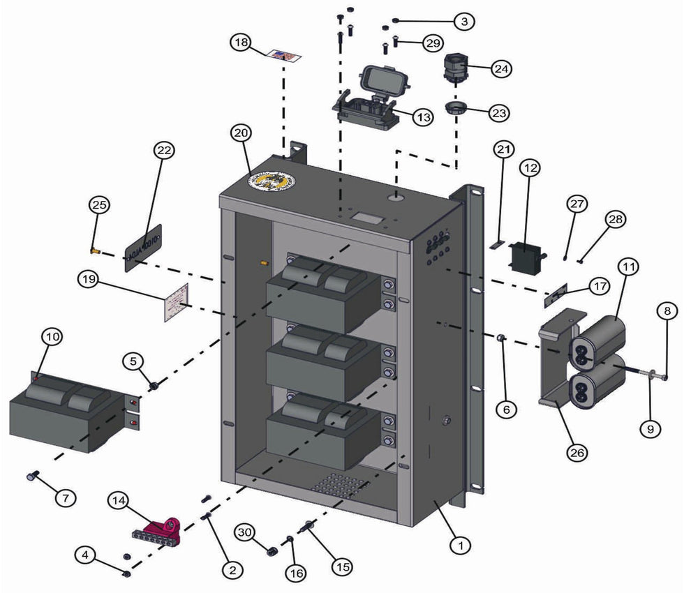 Shed-Lite PAL 4000 GP Ballast Box Assembly Parts By Allmand