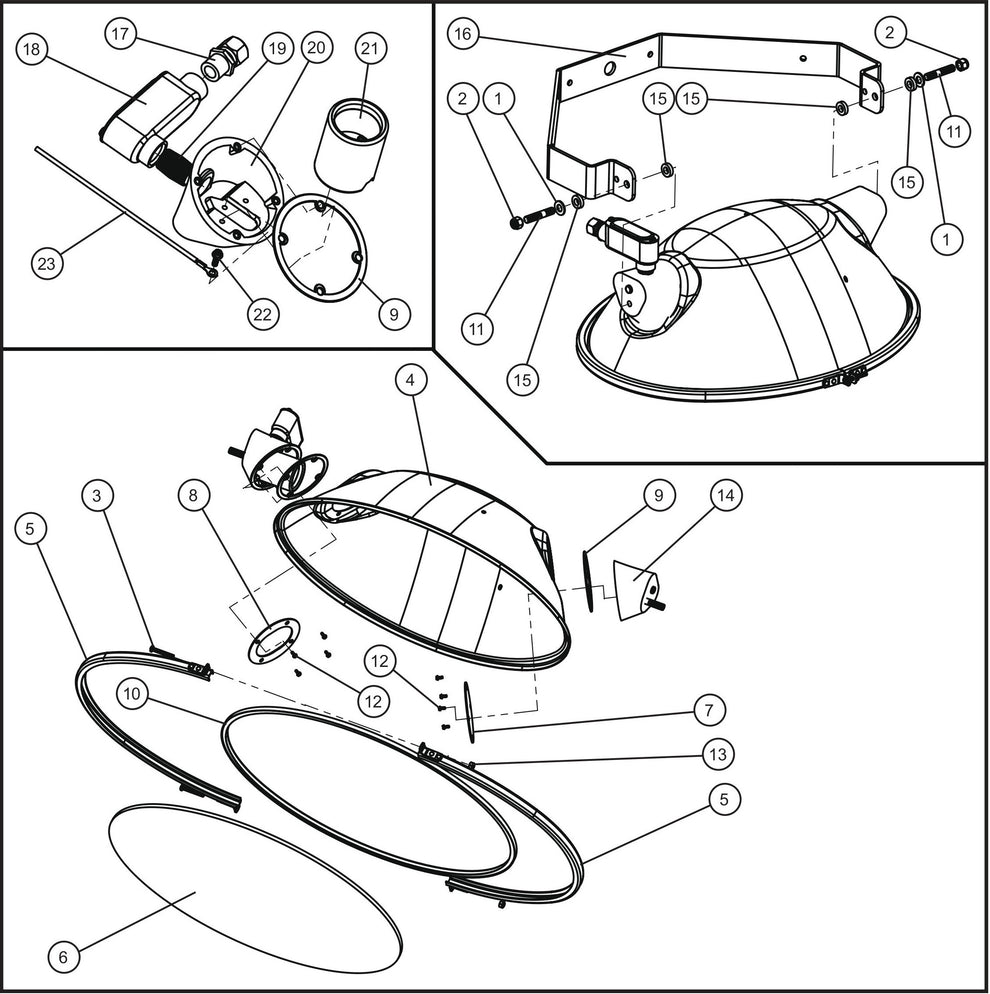 Shed-Lite PAL 4000 Lampholder Group Assembly Parts By Allmand