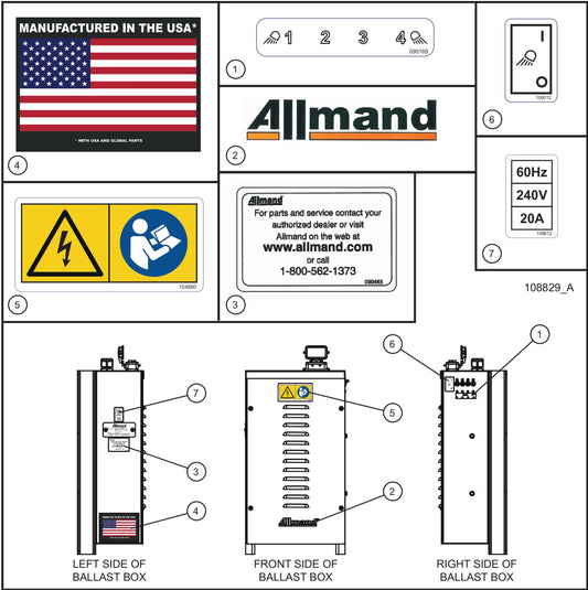 Shed-Lite PAL 4000 Shed-Lite Decal Group (1 of 2) Assembly Parts By Allmand