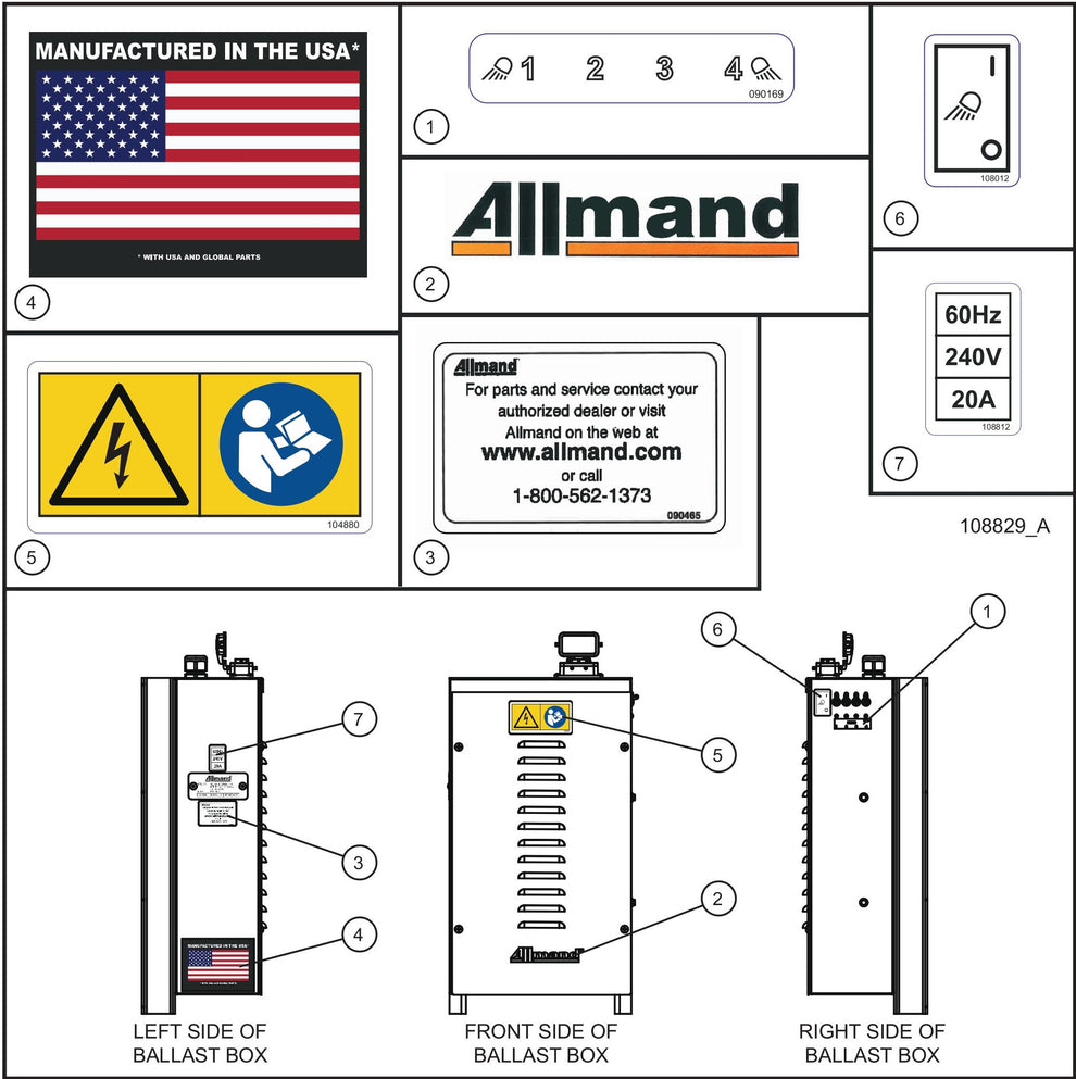 Shed-Lite PAL 4000 Shed-Lite Decal Group (1 of 2) Assembly Parts By Allmand