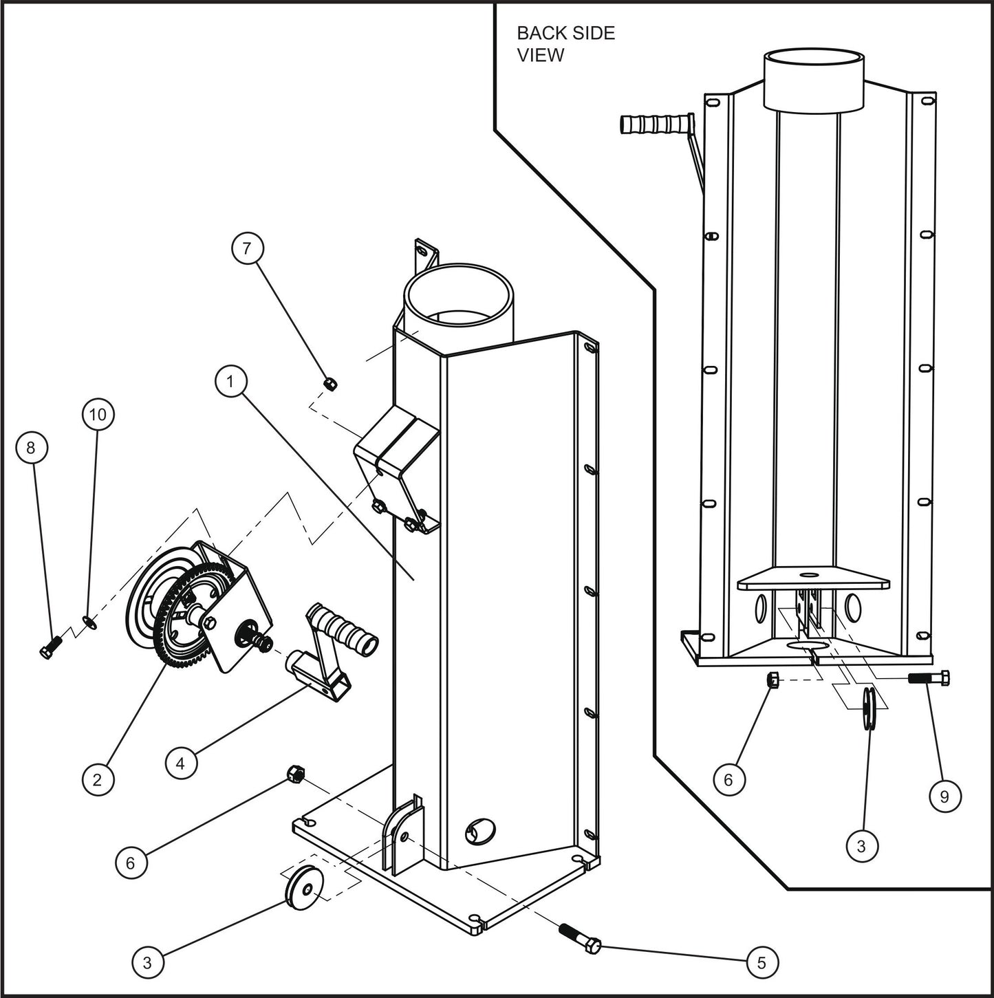 Shed-Lite PAL 4000 Tower Support Base Assembly Parts By Allmand