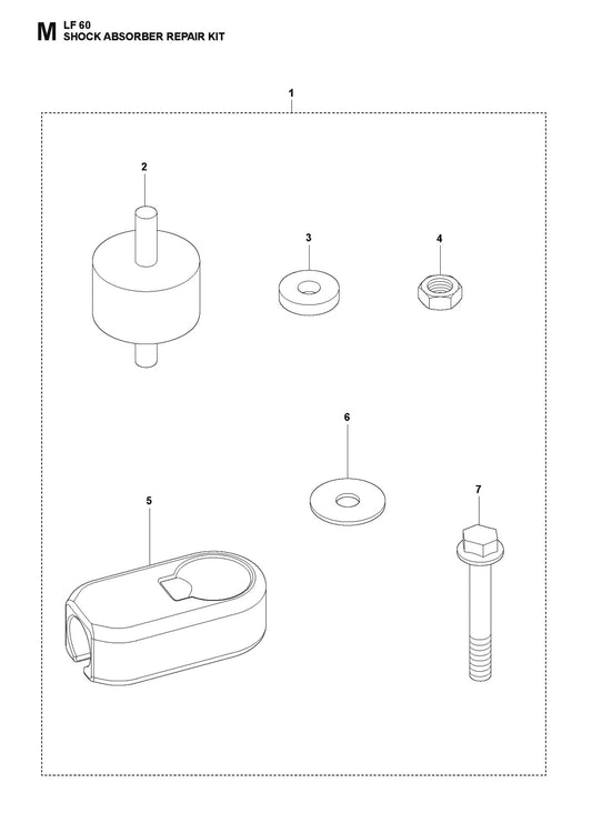 Shock Absorber Repair Kit Parts For LF 60 LAT By Husqvarna