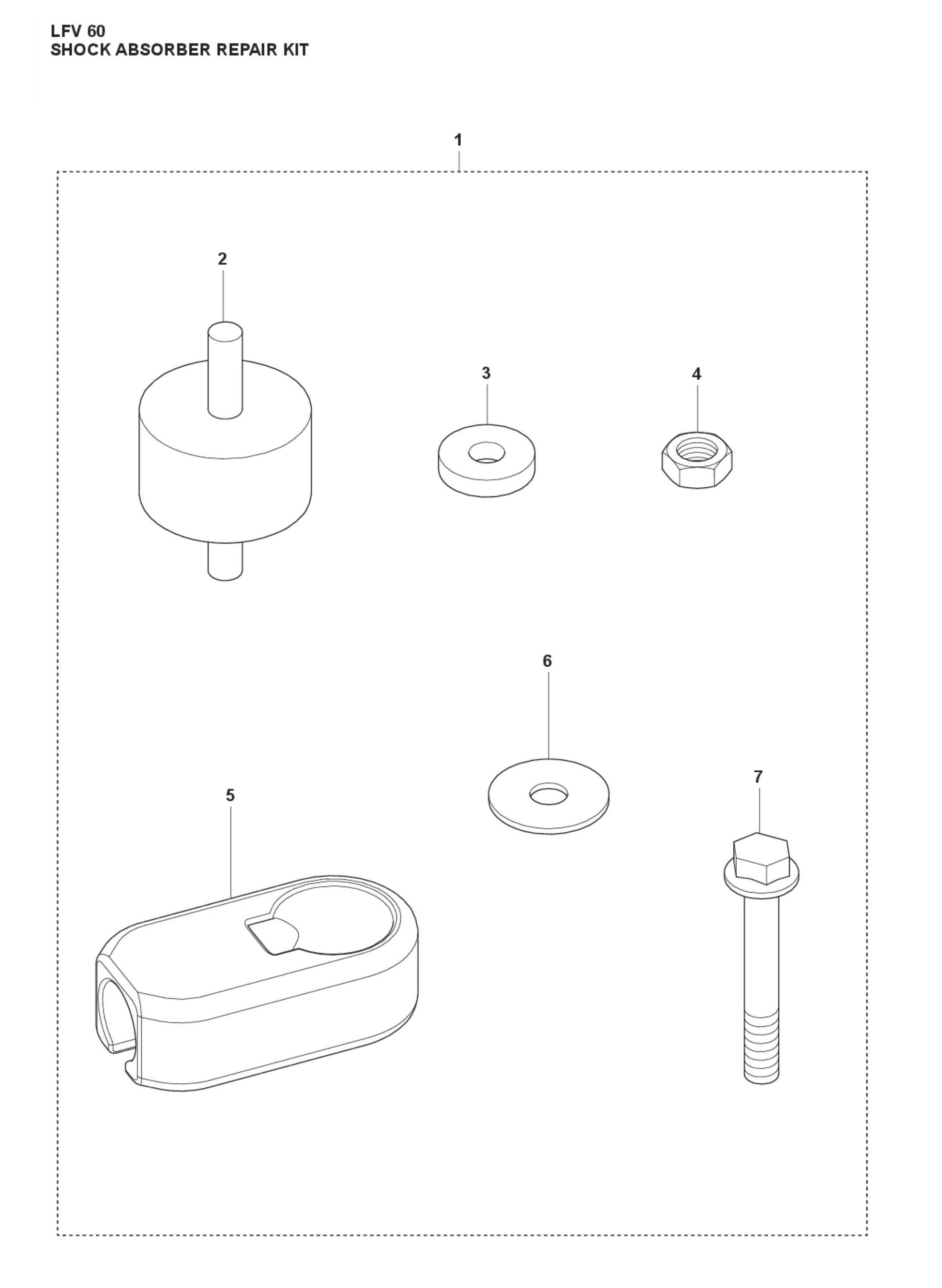 Shock Absorber Repair Kit Parts For LFV 60 By Husqvarna