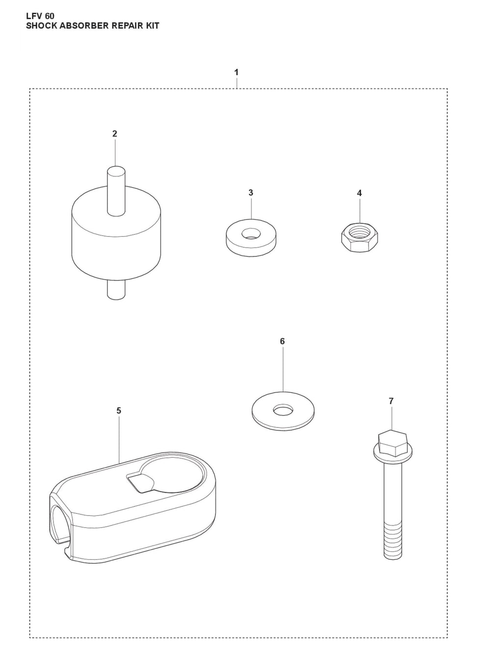 Shock Absorber Repair Kit Parts For LFV 60 By Husqvarna