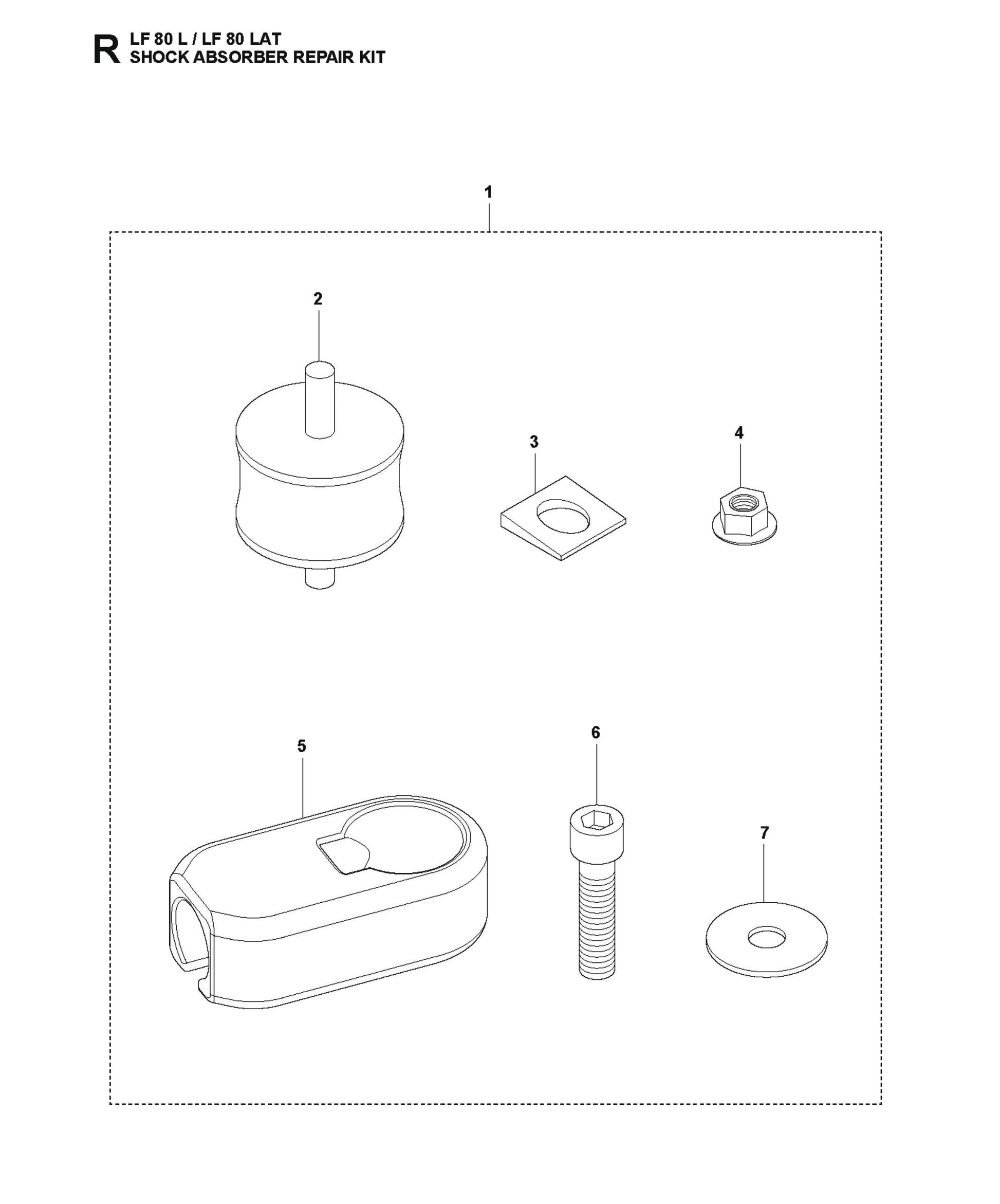 Shock Absorber Repair Kit Parts For LF 80 L By Husqvarna