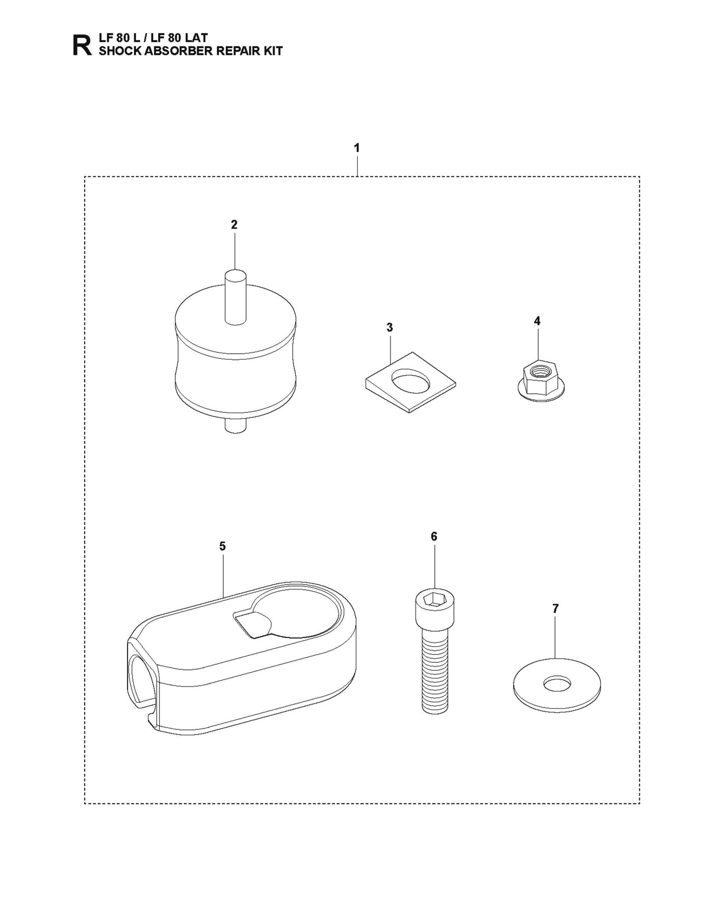 Shock Absorber Repair Kit Parts For LF 80 LAT By Husqvarna