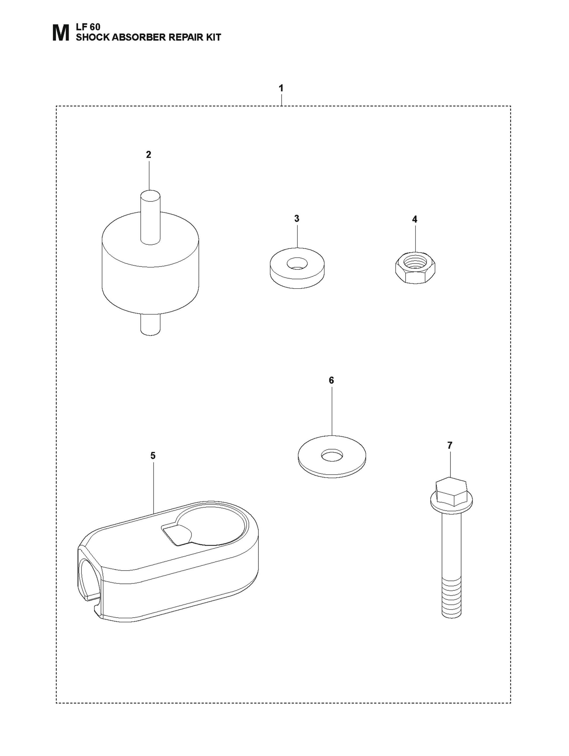 Shock Absorber Repair Kit Parts For LF 60 LA By Husqvarna