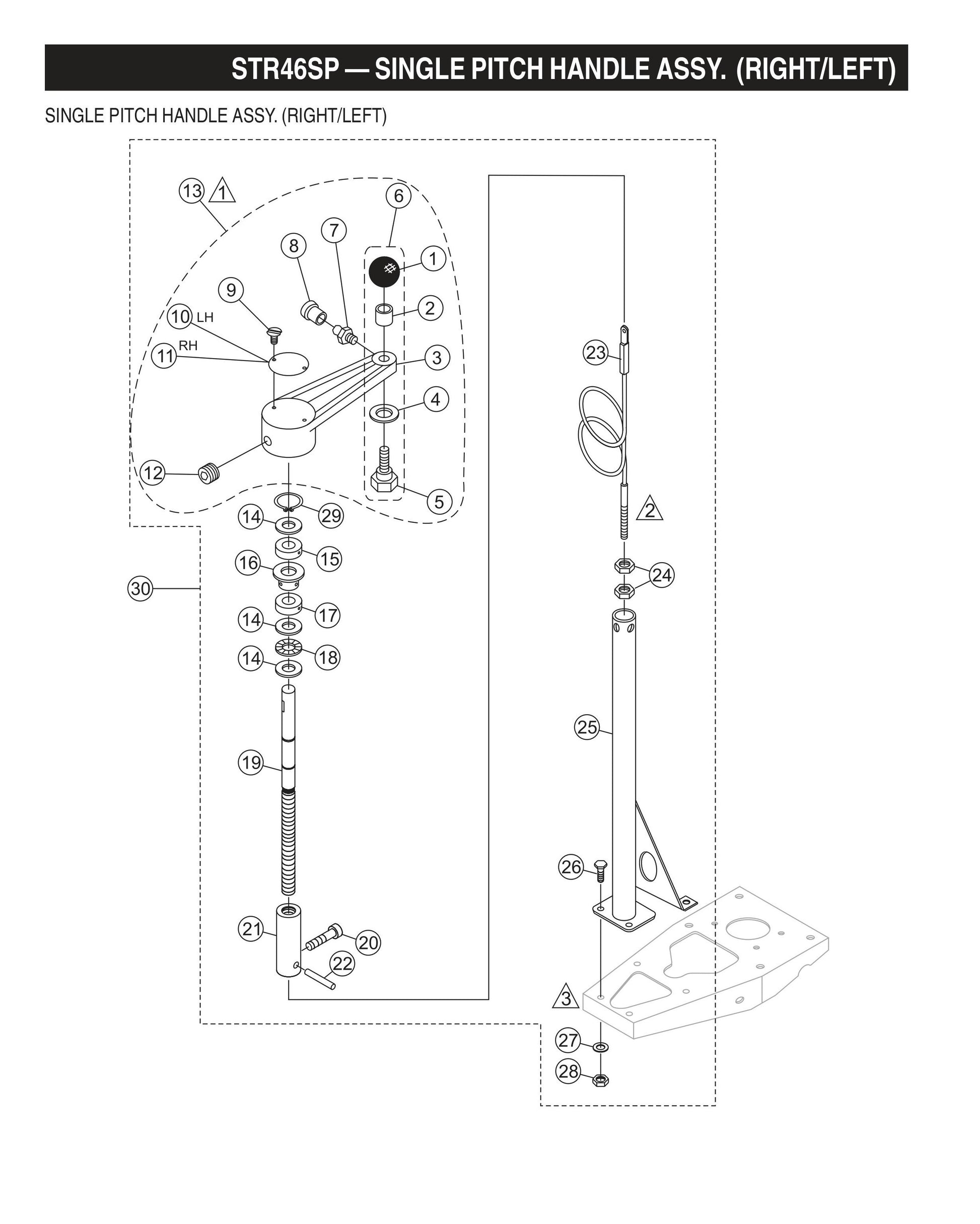 STR46SP STOW-Single Pitch Handle Assembly (Right/Left)