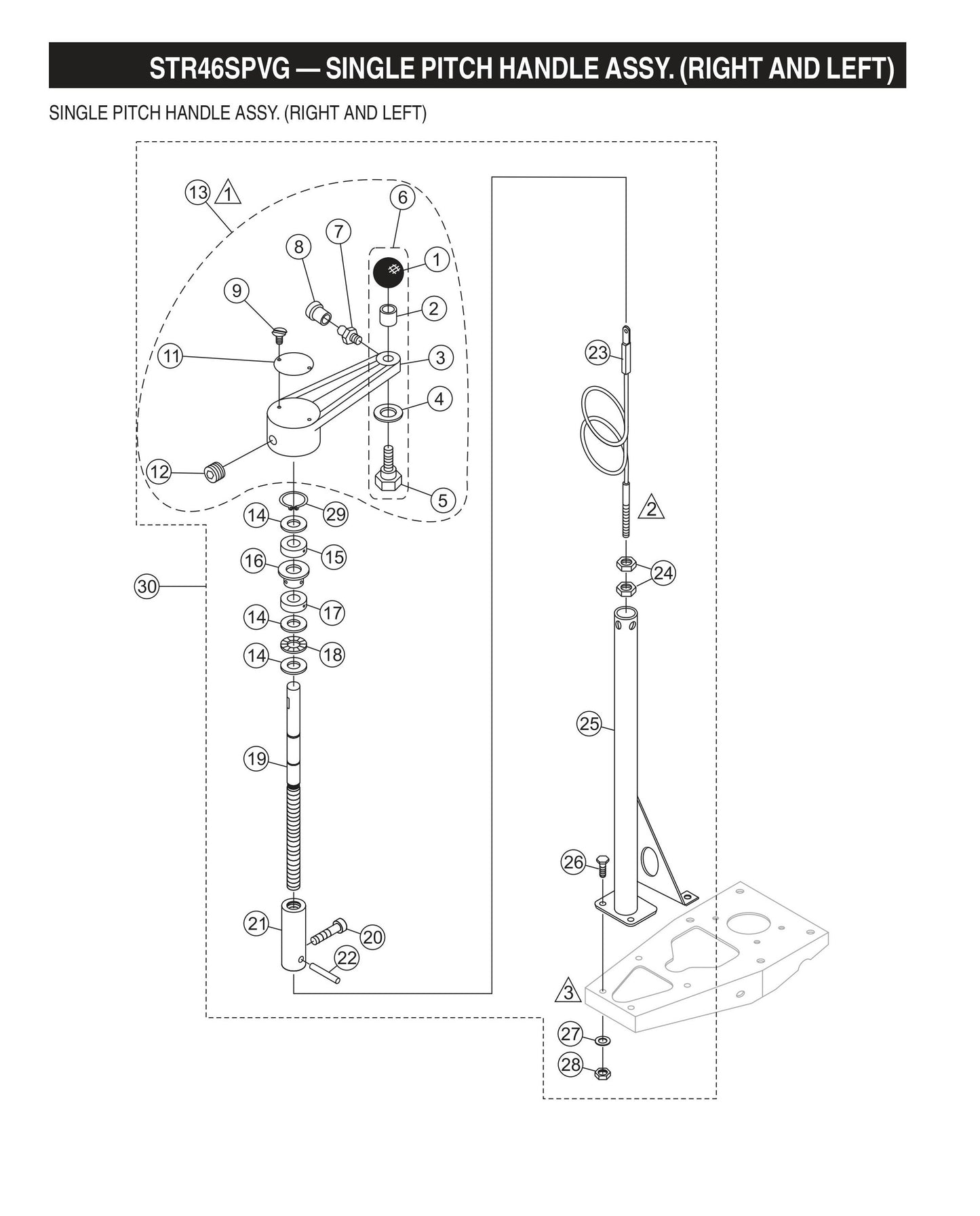 STR46SPVG STOW-Single Pitch Handle Assembly (Right and Left)
