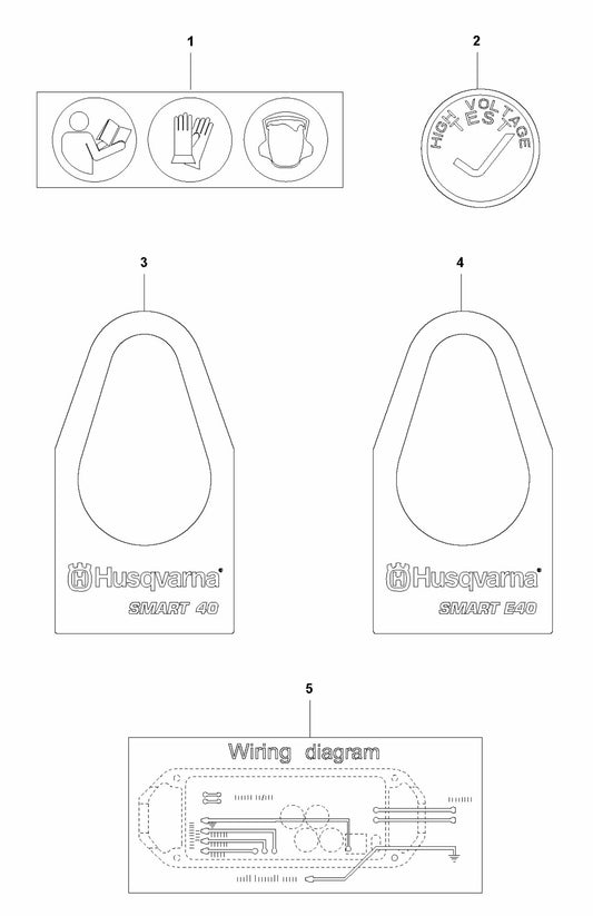 SMART 40/SMART 40E Decals Assembly Parts by Husqvarna