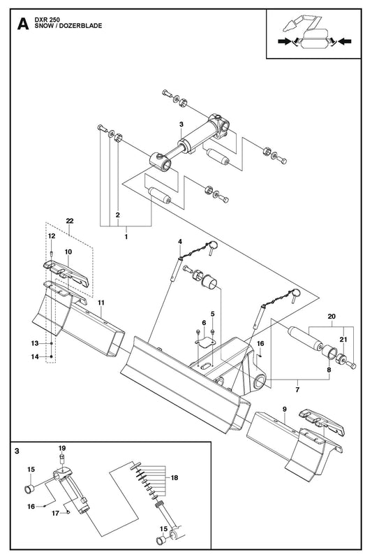 Snow-Dozerblade Parts for DXR 250 By Husqvarna