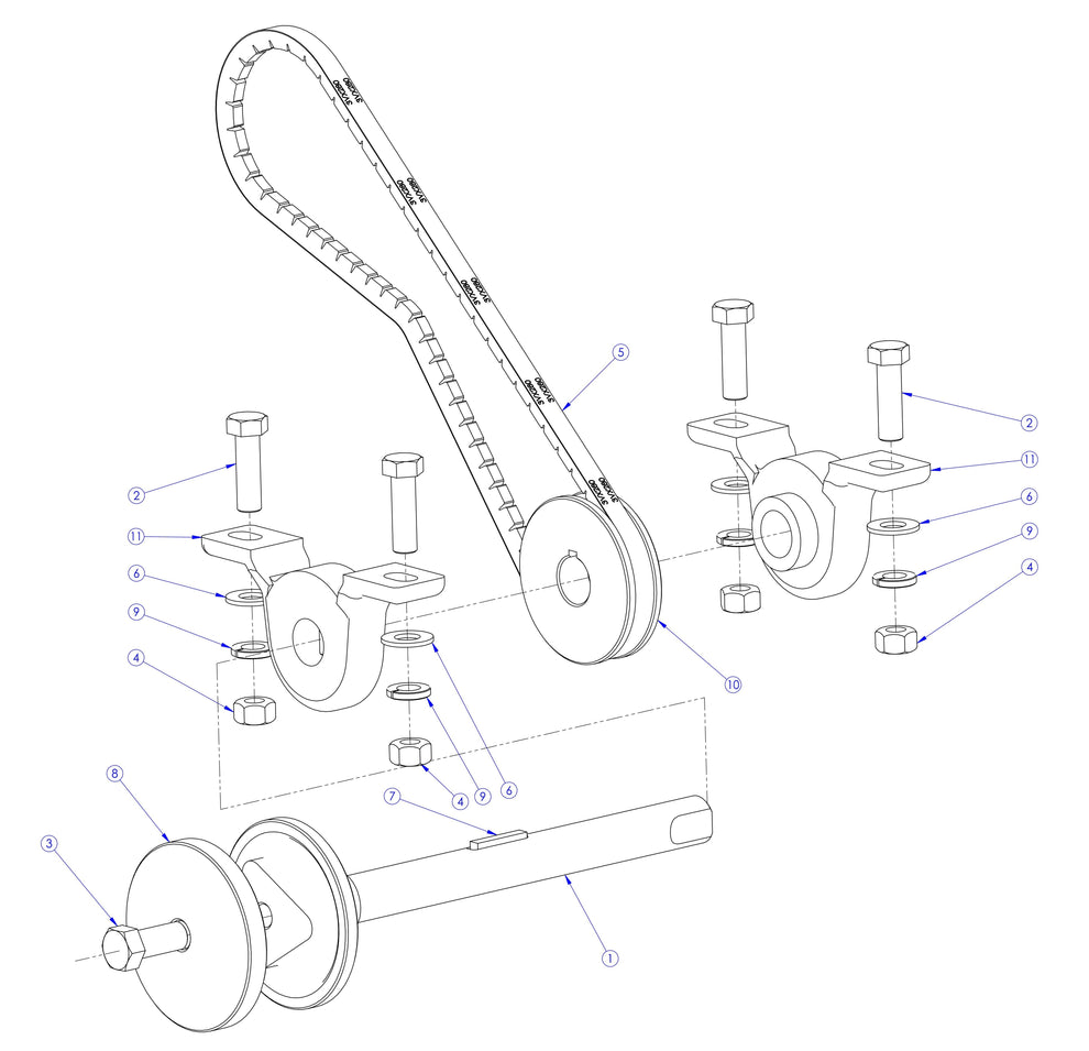 Soff Cut X150 Blade Shaft Assembly Parts by Husqvarna
