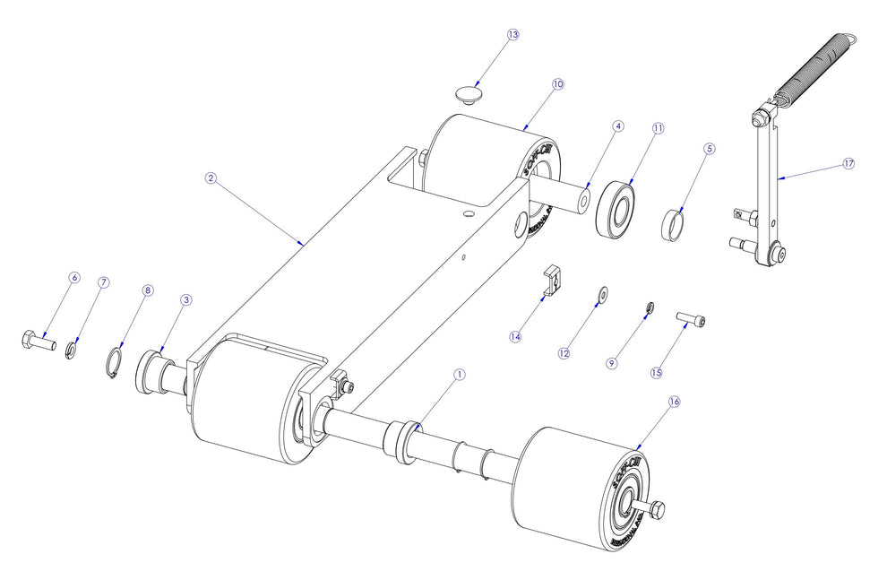 Soff Cut X150D Wheel Carriage Assembly Parts by Husqvarna