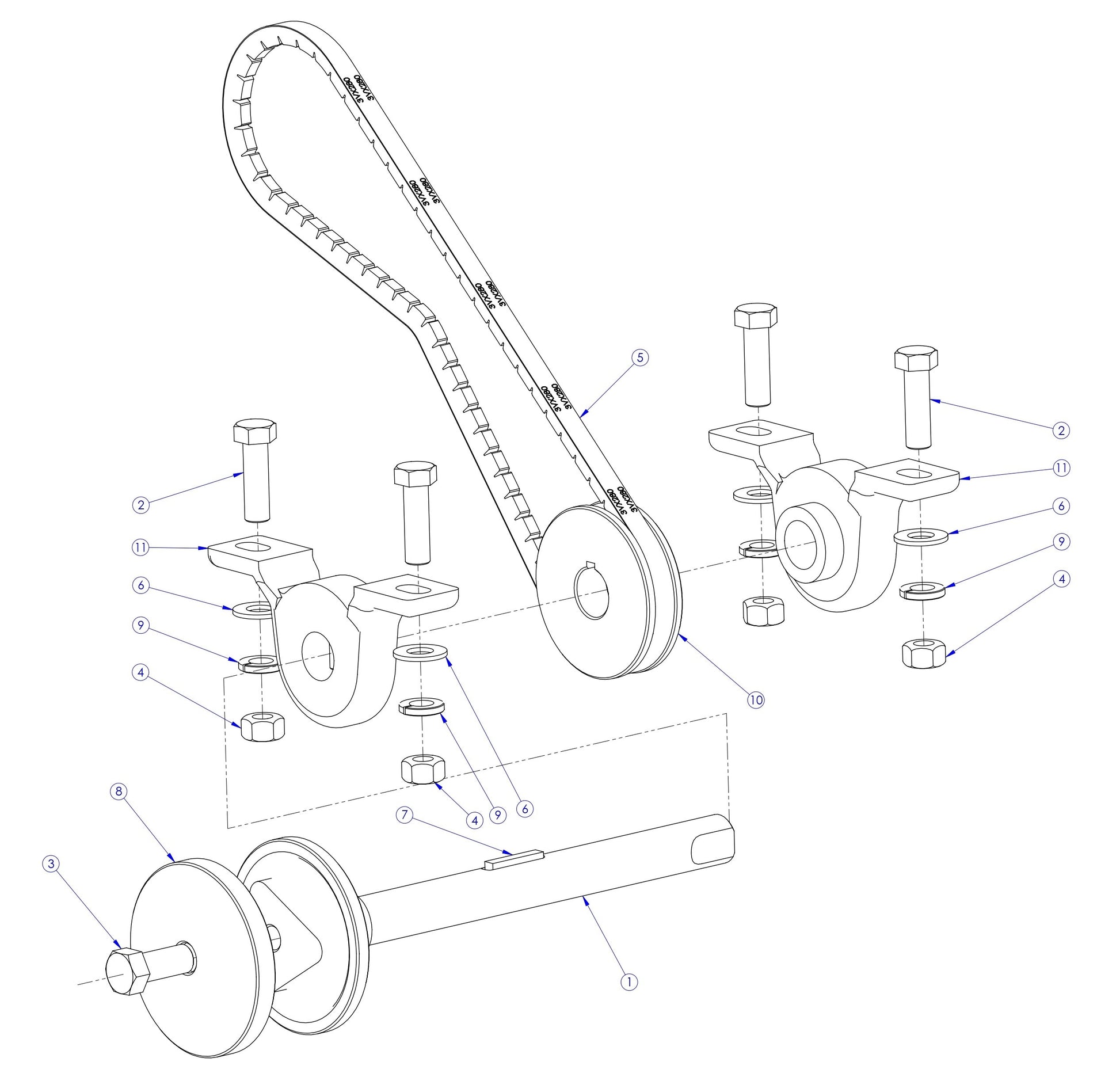 Soff Cut X150D Blade Shaft Assembly Parts