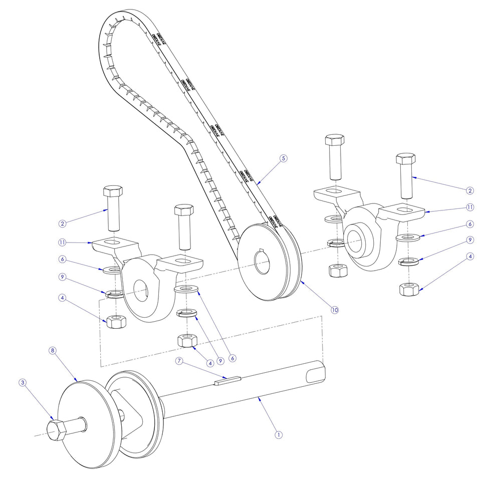 Soff Cut X150D Blade Shaft Assembly Parts by Husqvarna