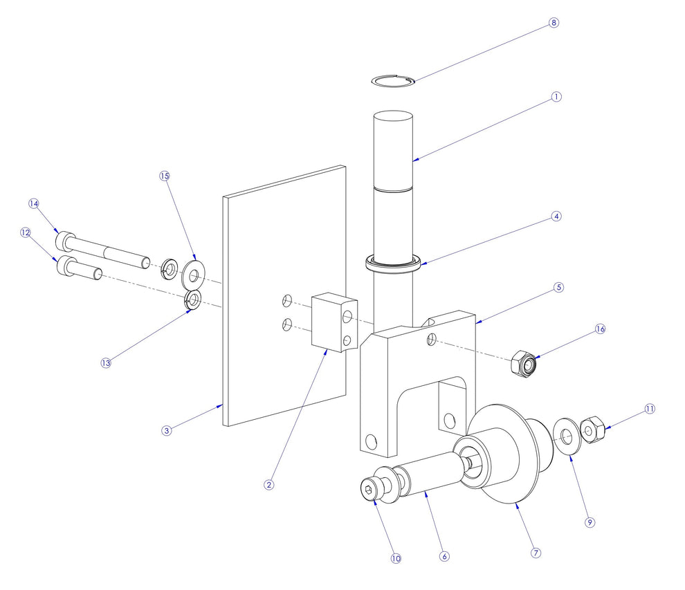 Soff Cut X150D Kit, Rear Guide Wheel Assembly Parts by Husqvarna