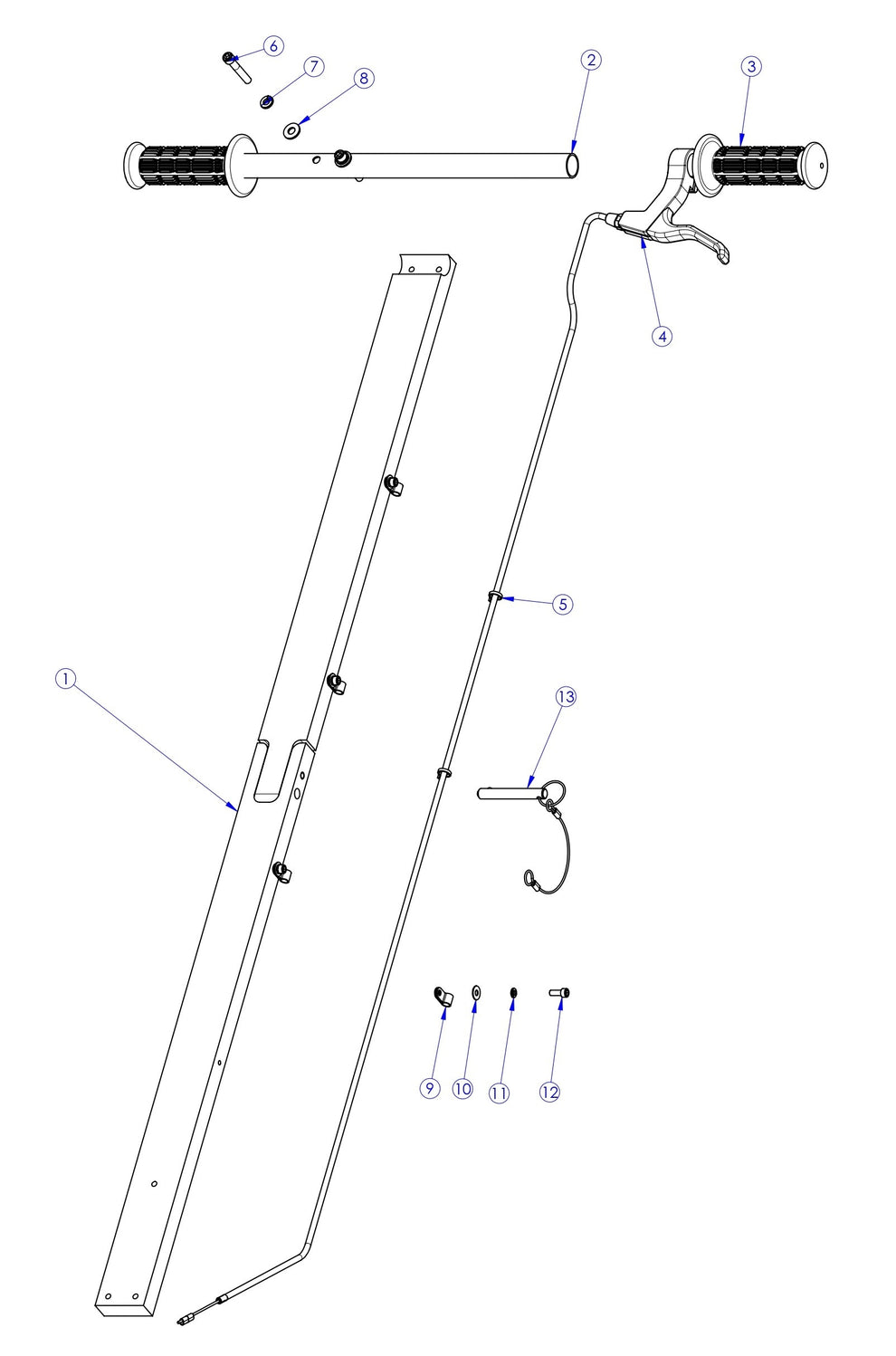 Soff Cut X150D Handle Assembly Parts by Husqvarna