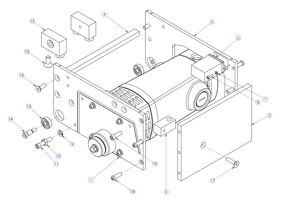 Soff Cut X390 Motor Box Assembly Parts by Husqvarna