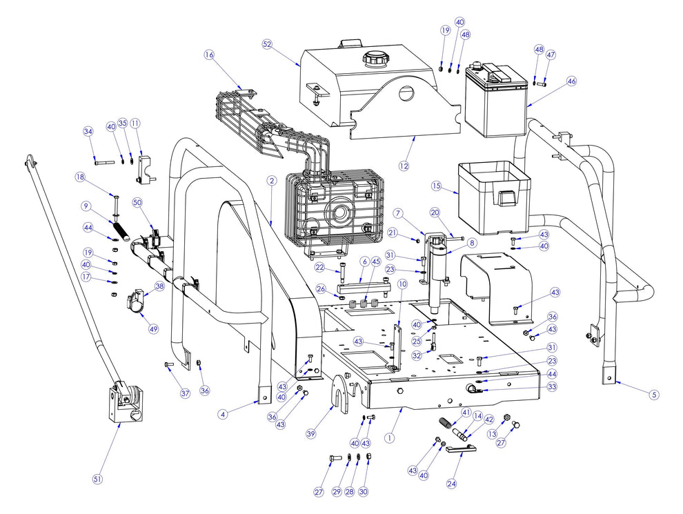 Soff Cut X4000 Mainframe Assembly Parts by Husqvarna