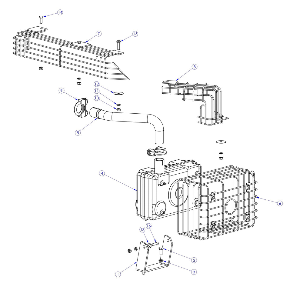 Soff Cut X4000 Exhaust System Assembly Parts by Husqvarna