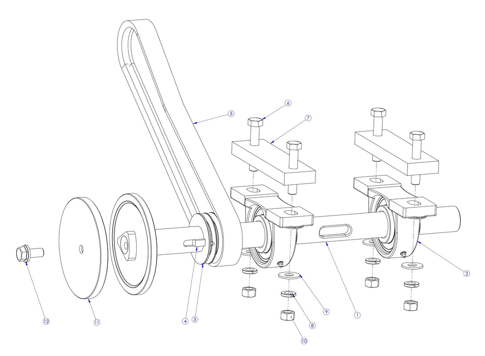 Soff Cut X4000 Blade Shaft Assembly Parts by Husqvarna