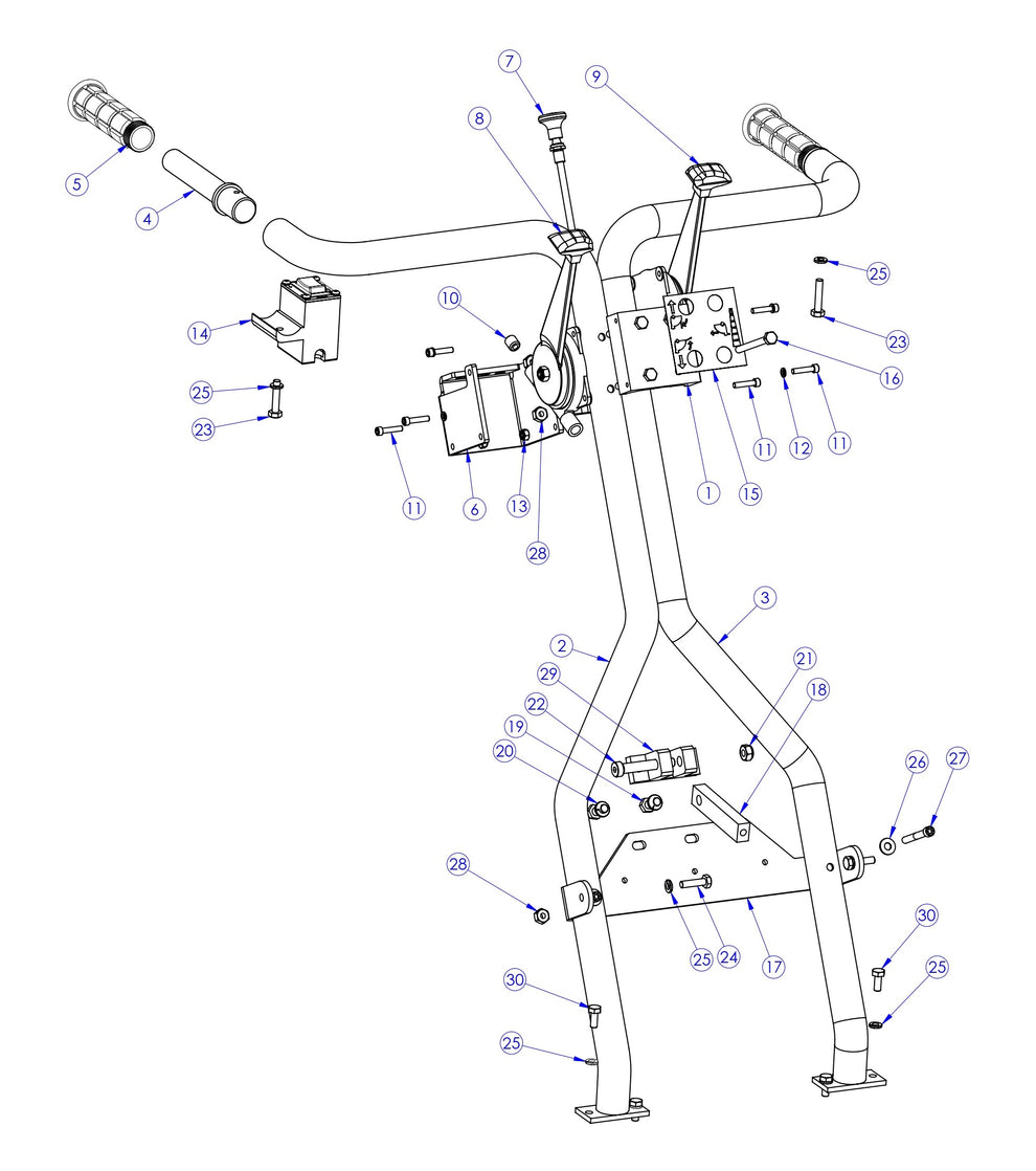Soff Cut X4000 Handle Assembly Parts by Husqvarna
