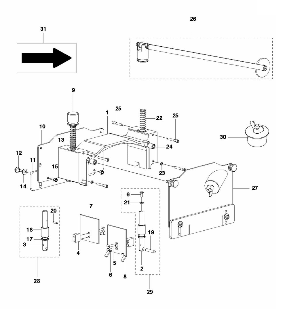 Soff-Cut 150 Blade Block Assembly Parts by Husqvarna