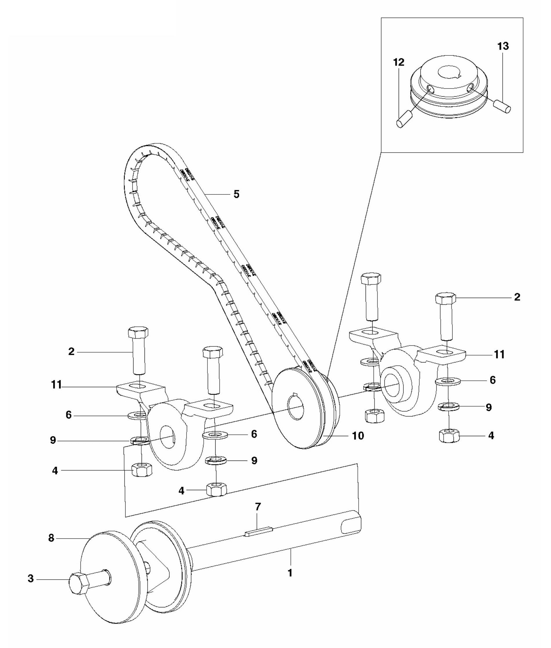 Soff-Cut 150 Saw Blade Shaft Assembly Parts