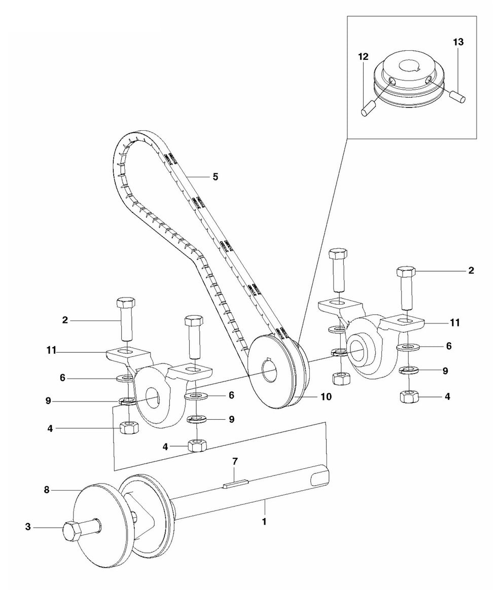 Soff-Cut 150 Blade Shaft Assembly Parts by Husqvarna
