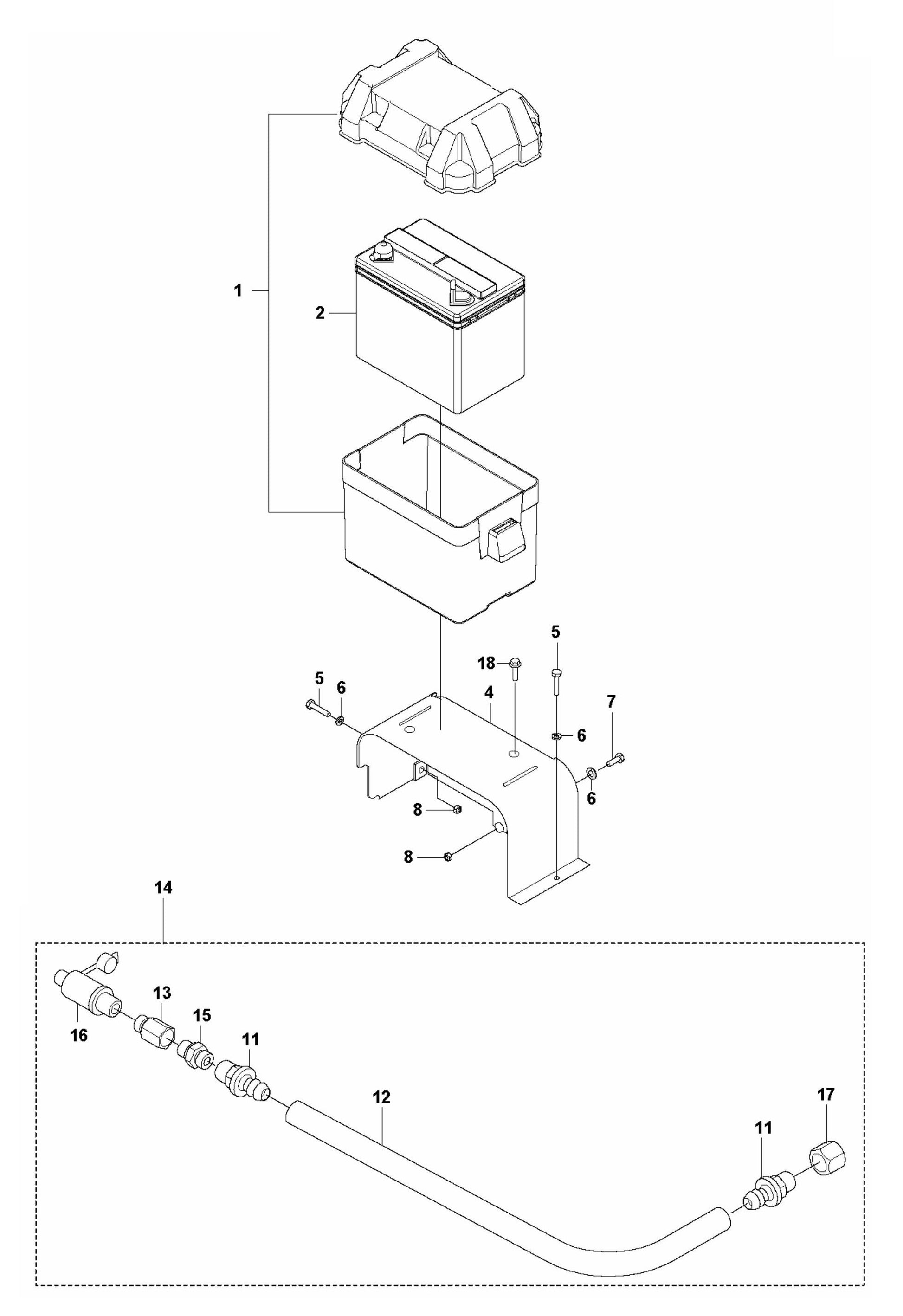 Soff Cut 2000 Oil Drain & Battery Assembly Parts