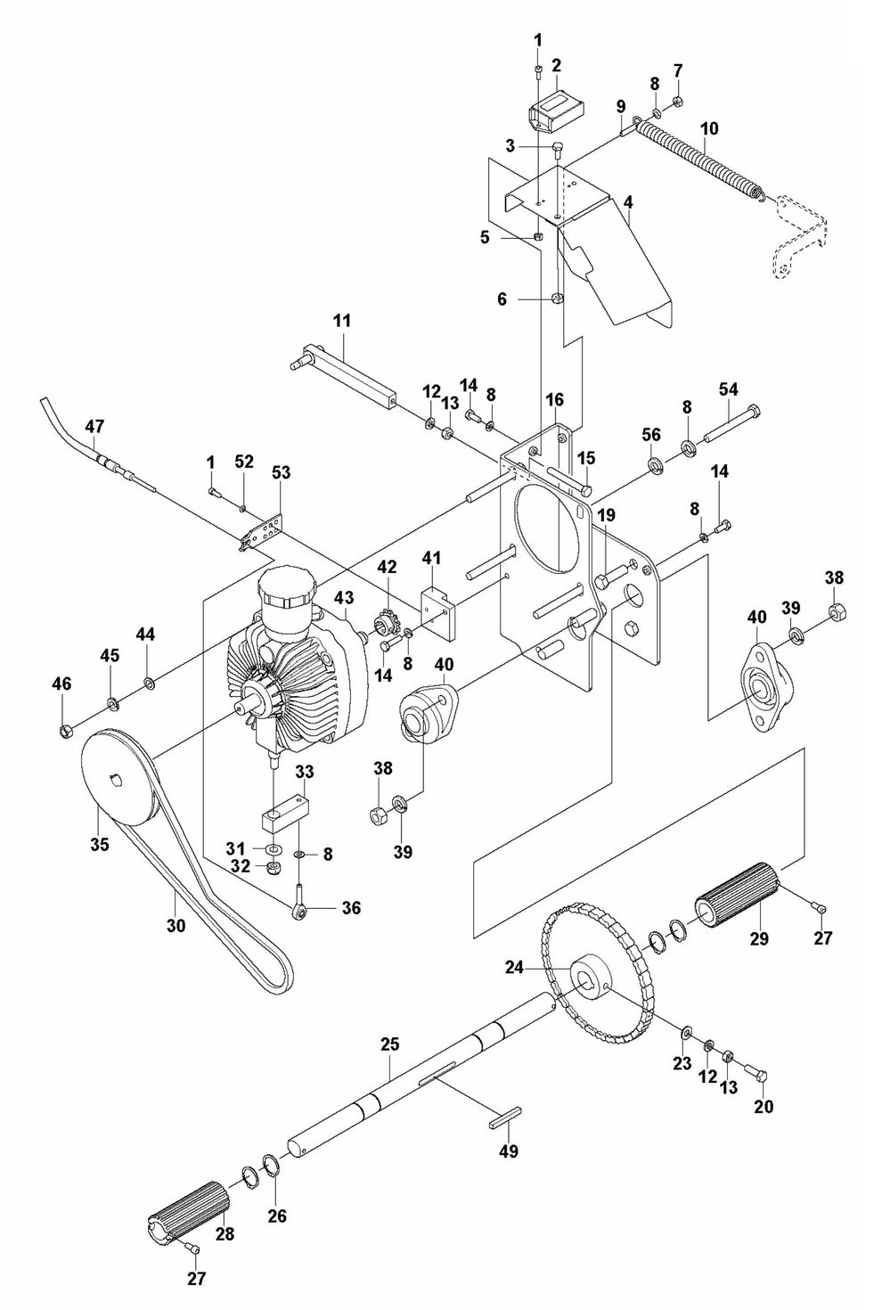 Soff Cut 2000 Hydraulic Pump Motor Assembly Parts by Husqvarna