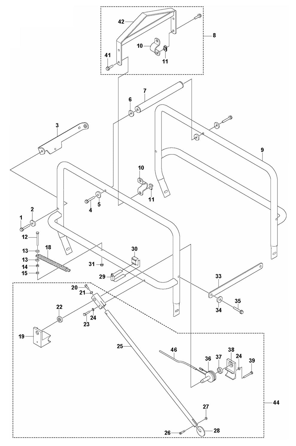 Soff Cut 2000 Cage and Guide Assembly Parts by Husqvarna