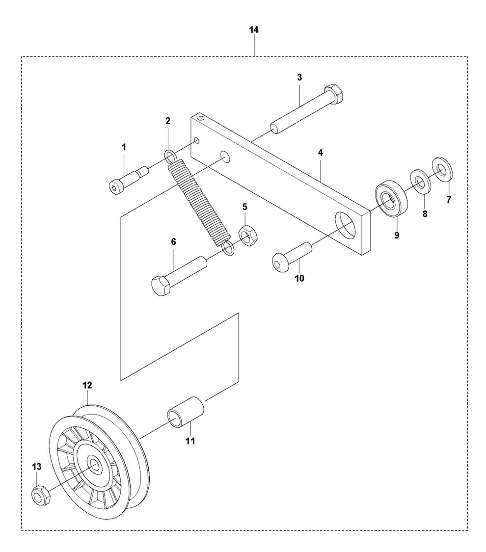 Soff Cut 2000 Pump Idler Pulley Assembly Parts by Husqvarna
