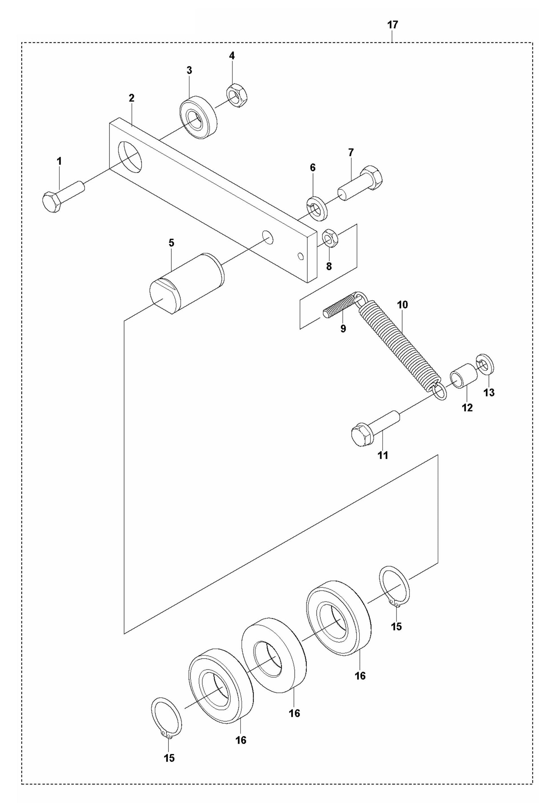 Soff Cut 2000 Blade Shaft Idler Assembly Parts
