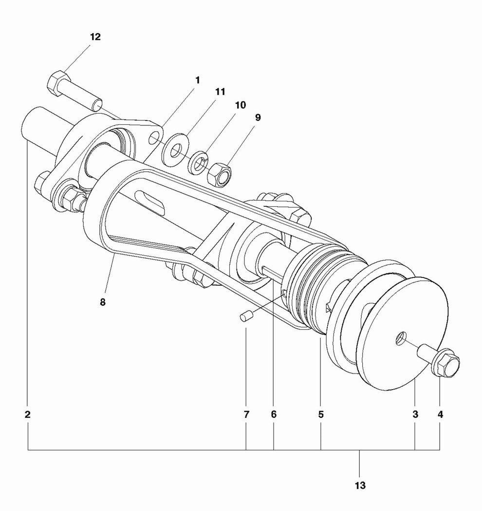 Soff Cut 2500 Blade Shaft Assembly Parts by Husqvarna