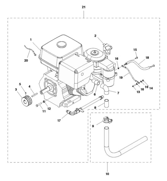 Soff Cut 2500 Engine Assembly Parts by Husqvarna