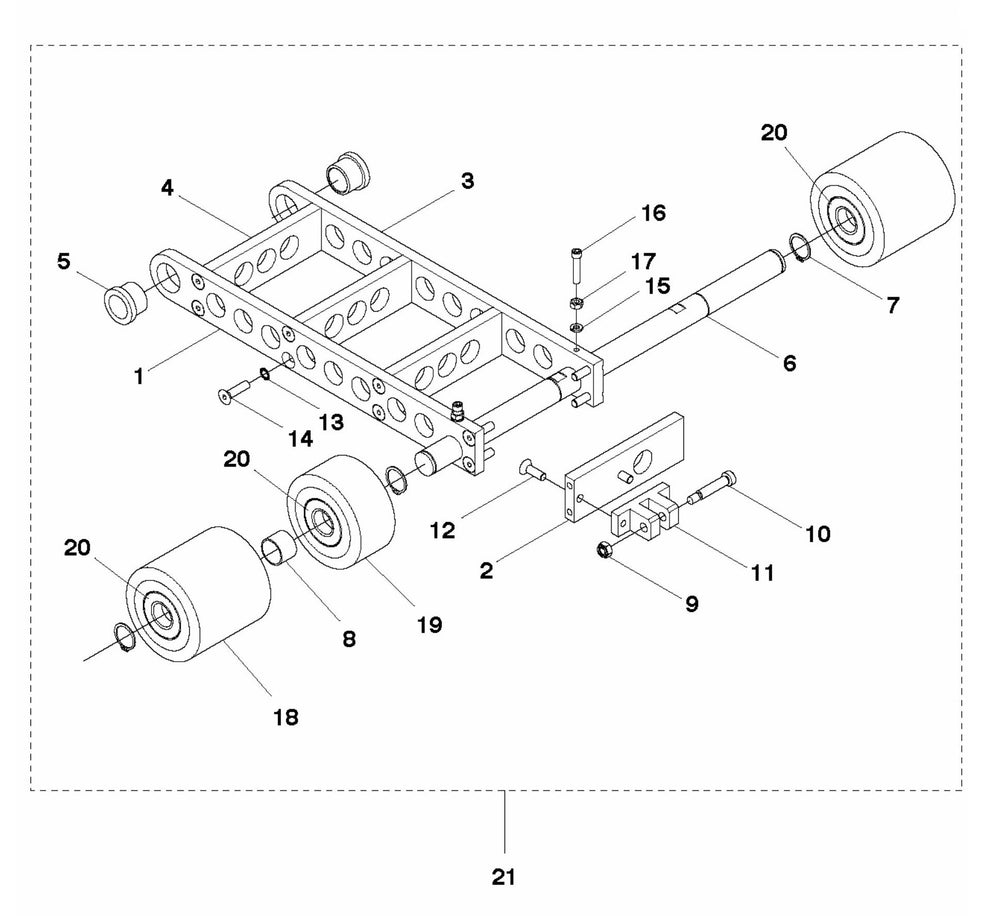 Soff Cut 4200 Front Wheel Carriage Assembly Parts by Husqvarna