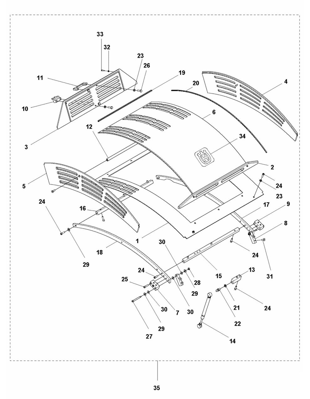 Soff Cut 4200 Hood Assembly Parts by Husqvarna