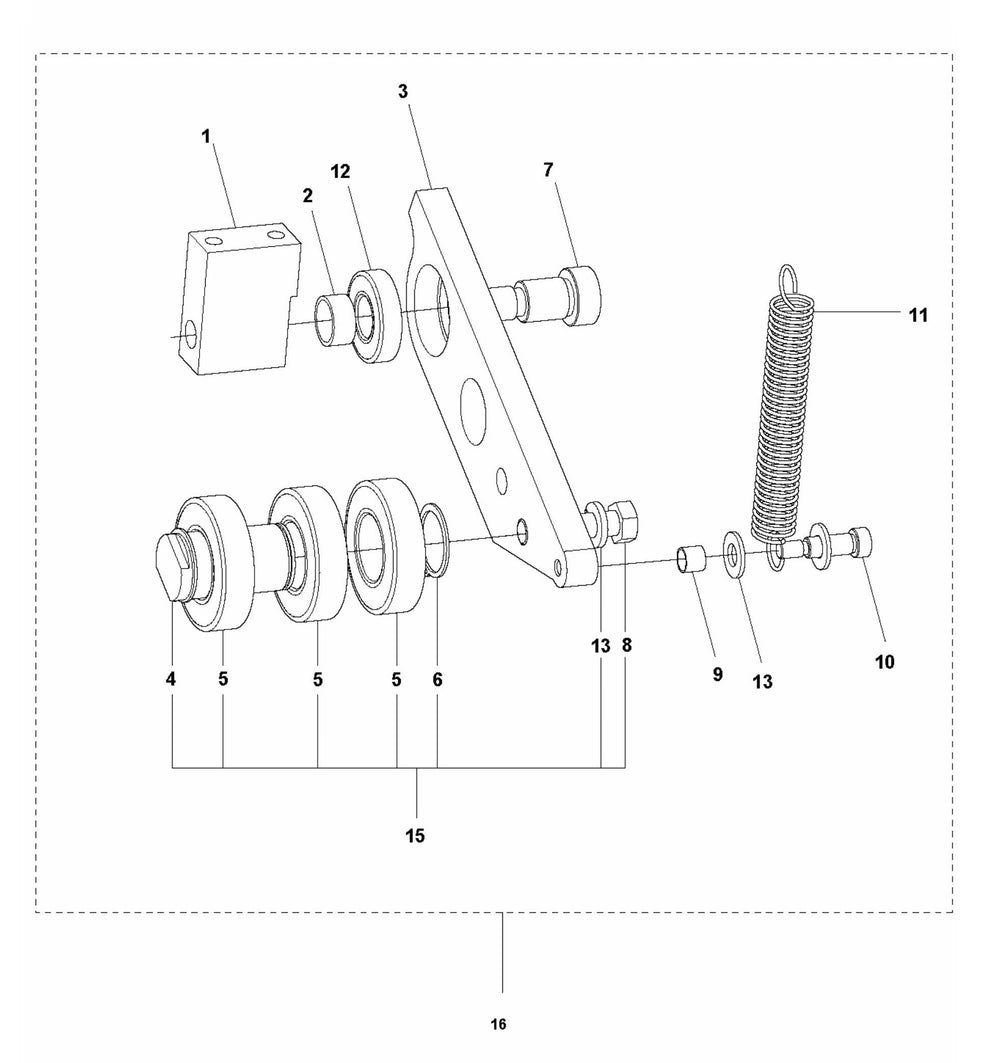 Soff Cut 4200 Blade Idler Pulley Assembly Parts by Husqvarna