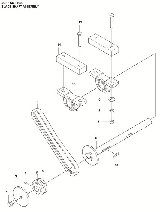 Blade  Shaft Assembly Parts For Soff Cut 4000 by Husqvarna