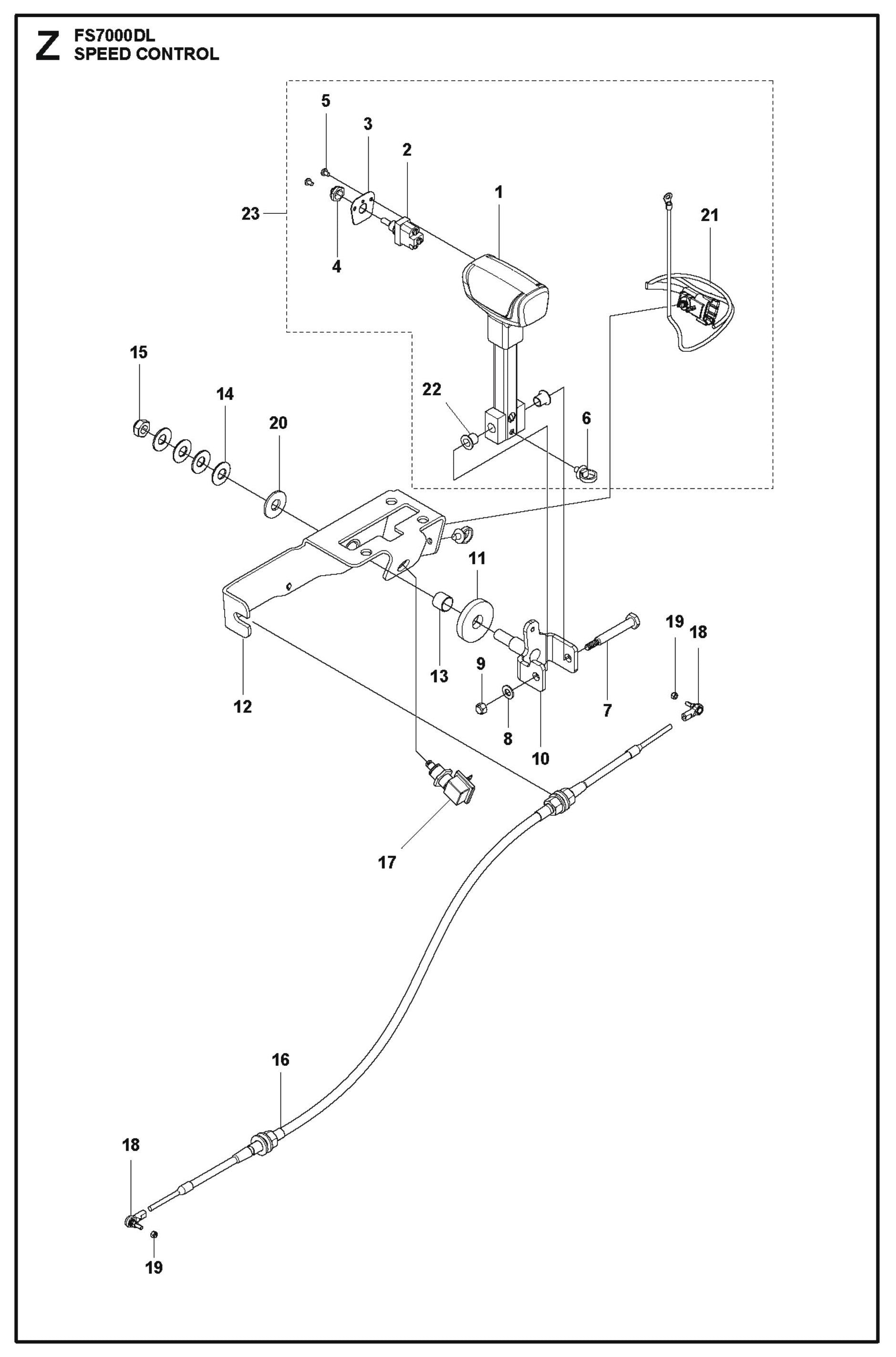Speed Control Parts for FS7000 DL By Husqvarna