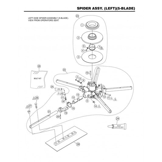 HHNG4 HHNG5 Spider Assembly (Left) (5-Blade)