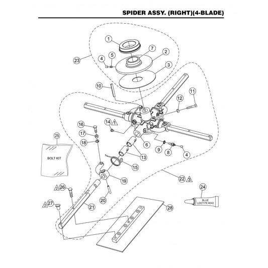 HHNG4 HHNG5 Spider Assembly (Right) (4-Blade)